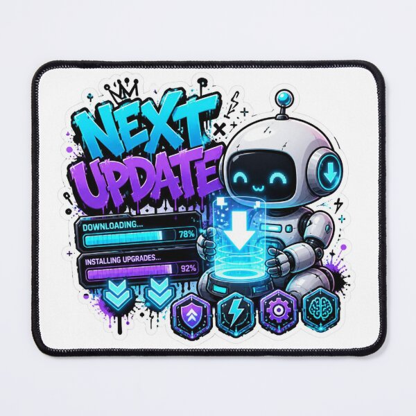 Item preview, NEXT UPDATE Graffiti Sticker PNG | Futuristic Robot Tech Aesthetic | Gaming Programmer Vinyl Decal | Cyber AI Laptop Sticker designed and sold by Stylestickers55.