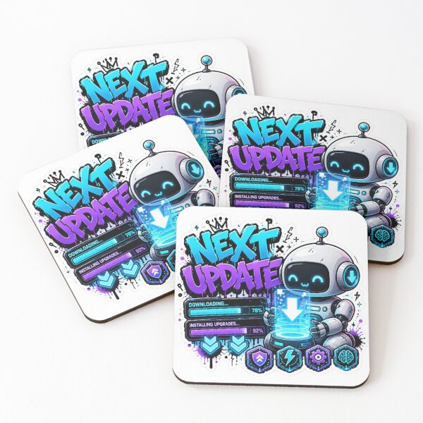 Item preview, NEXT UPDATE Graffiti Sticker PNG | Futuristic Robot Tech Aesthetic | Gaming Programmer Vinyl Decal | Cyber AI Laptop Sticker designed and sold by Stylestickers55.