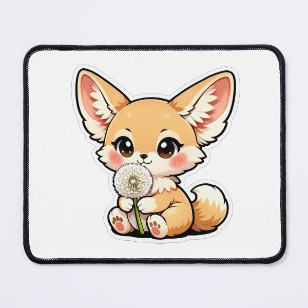 Item preview, Cute Fennec Fox Holding White Dandelion designed and sold by Owcomm.