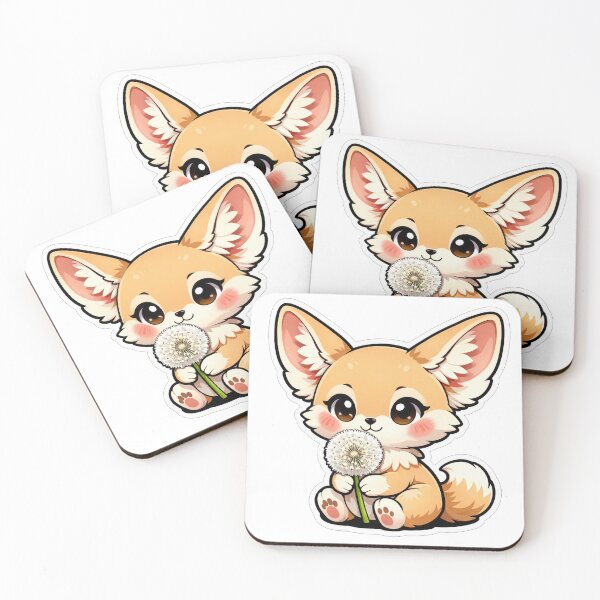 Item preview, Cute Fennec Fox Holding White Dandelion designed and sold by Owcomm.