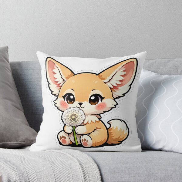 Item preview, Cute Fennec Fox Holding White Dandelion designed and sold by Owcomm.