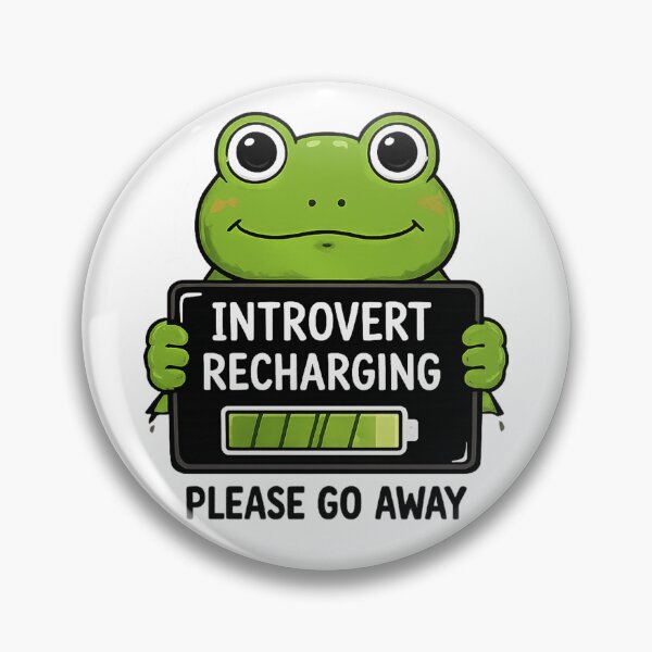 Item preview, Introvert Recharging Frog Sticker | Funny Introvert Battery Meme | Cute Social Energy Frog designed and sold by Moanx Store.