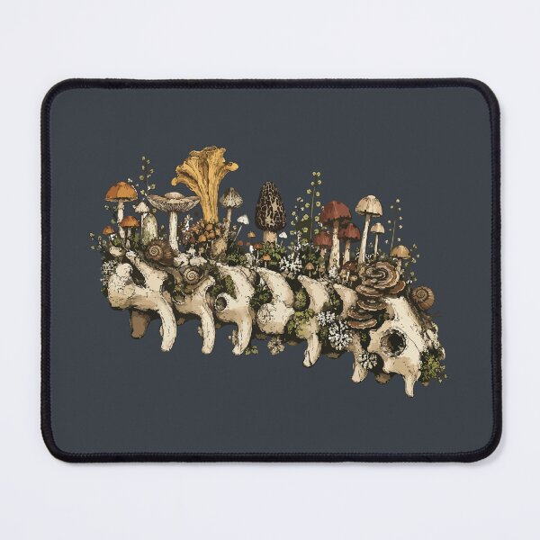 Item preview, Mushroom Covered Animal Spine Forest Ecology Nature Illustration designed and sold by SimplePoDesign.