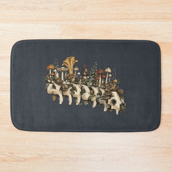 Item preview, Mushroom Covered Animal Spine Forest Ecology Nature Illustration designed and sold by SimplePoDesign.