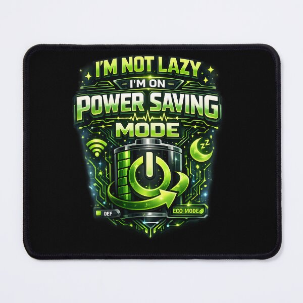 Item preview, I'M NOT LAZY I'M ON POWER SAVING MODE – Funny Tech Quote Design designed and sold by darkan1.