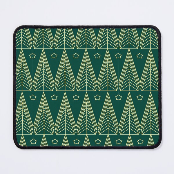 Item preview, Xmas pattern with golden trees on a green background designed and sold by Elwira Studio.