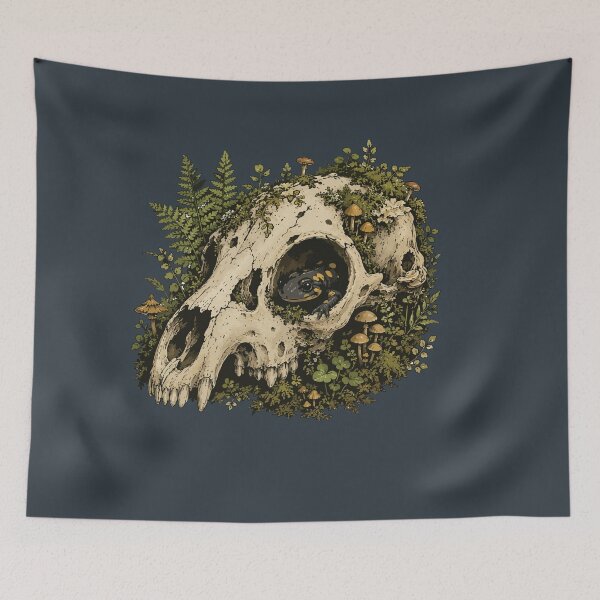 Item preview, Salamander in Animal Skull Woodland Nature Illustration designed and sold by SimplePoDesign.