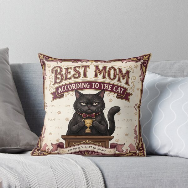Item preview, Best Mom According to the Cat – Funny Black Cat Award Vintage Design designed and sold by DmaarGroup.