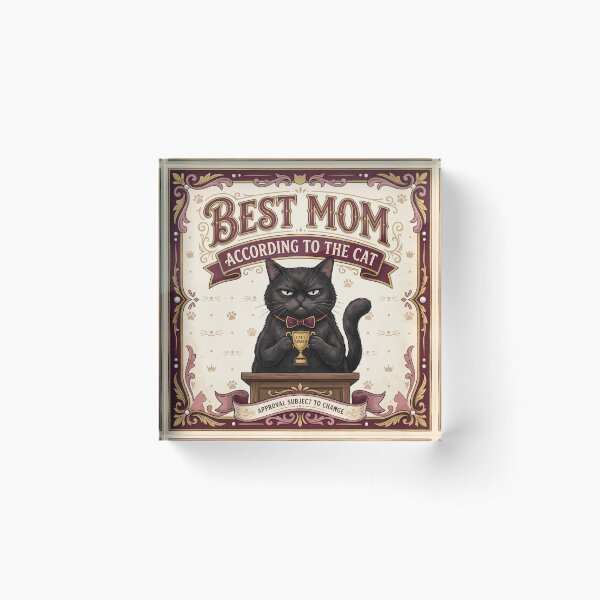 Item preview, Best Mom According to the Cat – Funny Black Cat Award Vintage Design designed and sold by DmaarGroup.