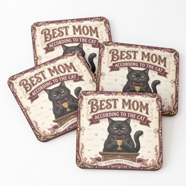 Item preview, Best Mom According to the Cat – Funny Black Cat Award Vintage Design designed and sold by DmaarGroup.