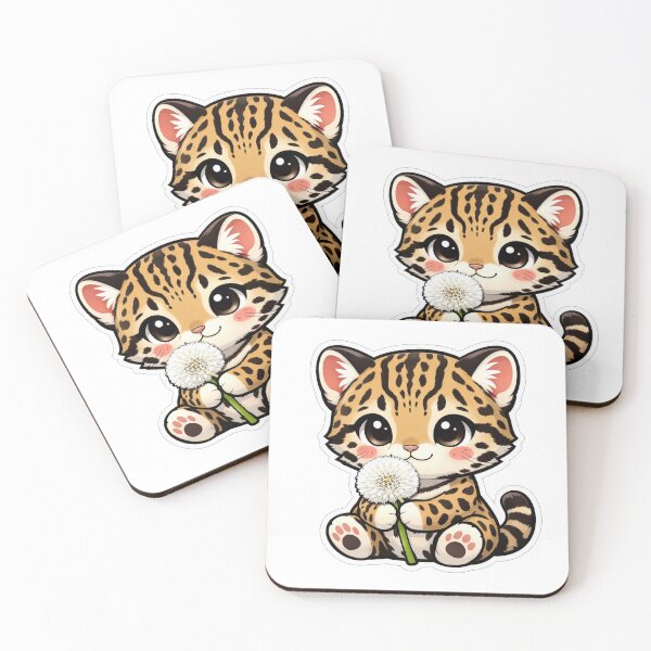 Item preview, Cute Baby Ocelot Holding A Dandelion designed and sold by Owcomm.