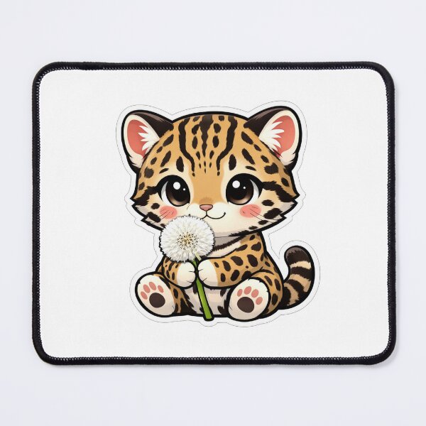 Item preview, Cute Baby Ocelot Holding A Dandelion designed and sold by Owcomm.