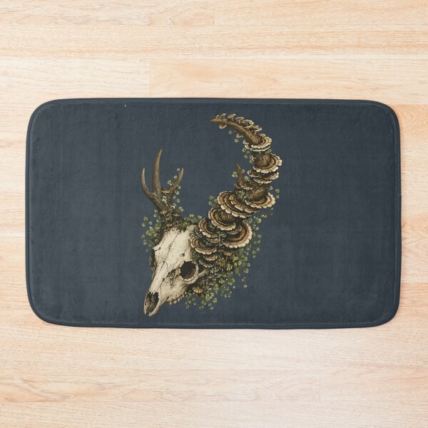 Item preview, Deer Skull and Spine with Turkey Tail Mushrooms Illustration designed and sold by SimplePoDesign.