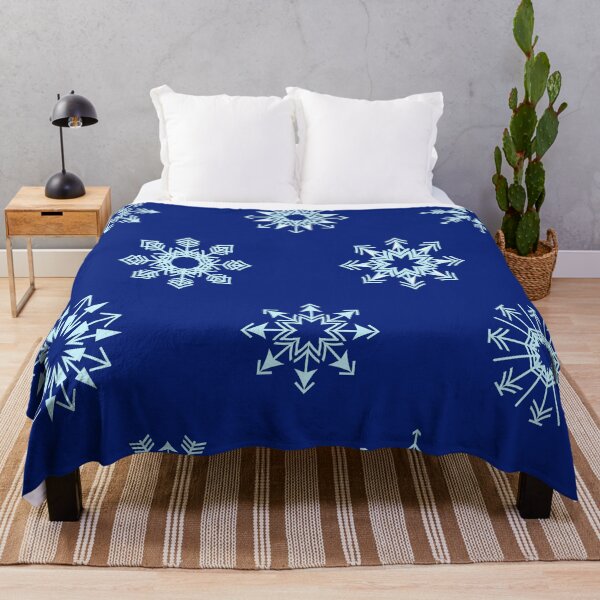 Item preview, Snowflake pattern on blue background designed and sold by Elwira Studio.