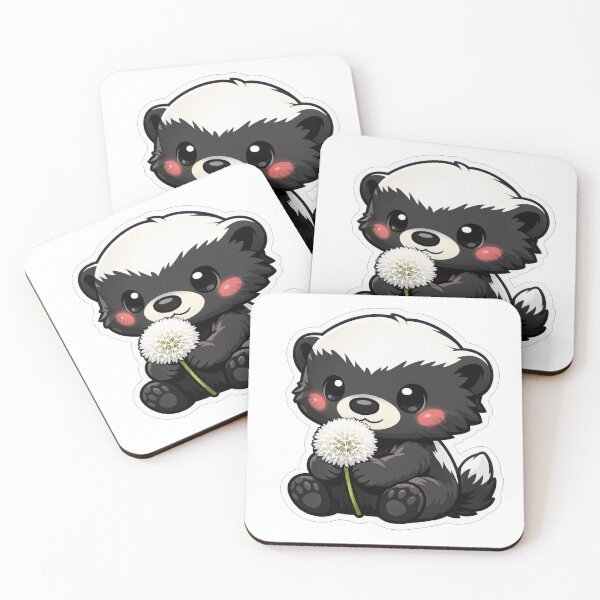 Item preview, Cute Baby Honey Badger Holding Dandelion designed and sold by Owcomm.
