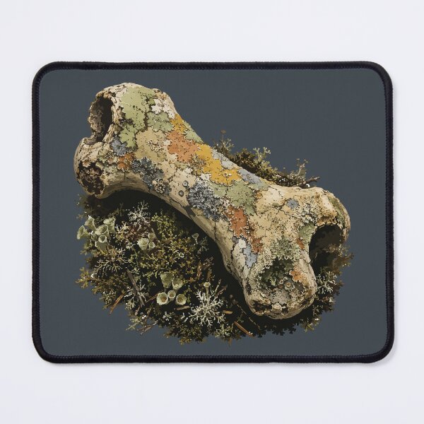 Item preview, Lichen Covered Animal Bone Forest Ecology Nature Illustration designed and sold by SimplePoDesign.