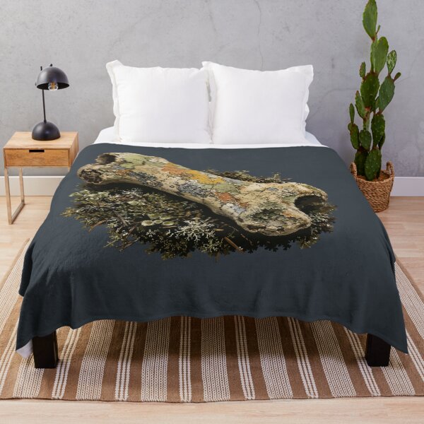 Item preview, Lichen Covered Animal Bone Forest Ecology Nature Illustration designed and sold by SimplePoDesign.