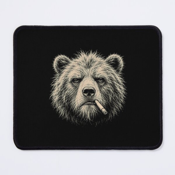 Item preview, Vintage Scruffy Wild Bear Smoking Cigarette designed and sold by gunaone-design.