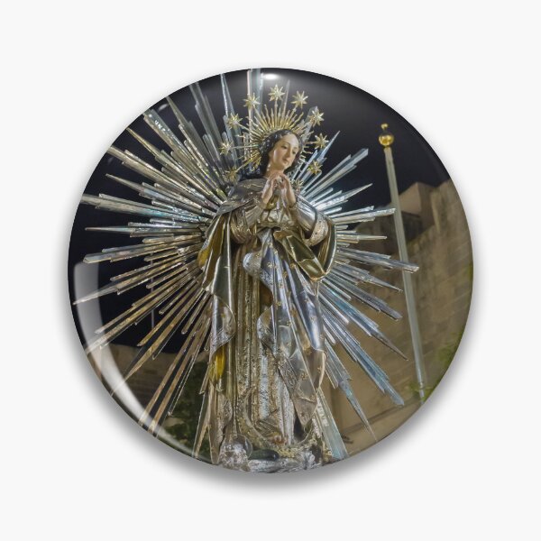 Item preview, Illuminated Virgin Mary Statue With Radiant Halo in Night Religious Procession Through City Street designed and sold by Nmallia.
