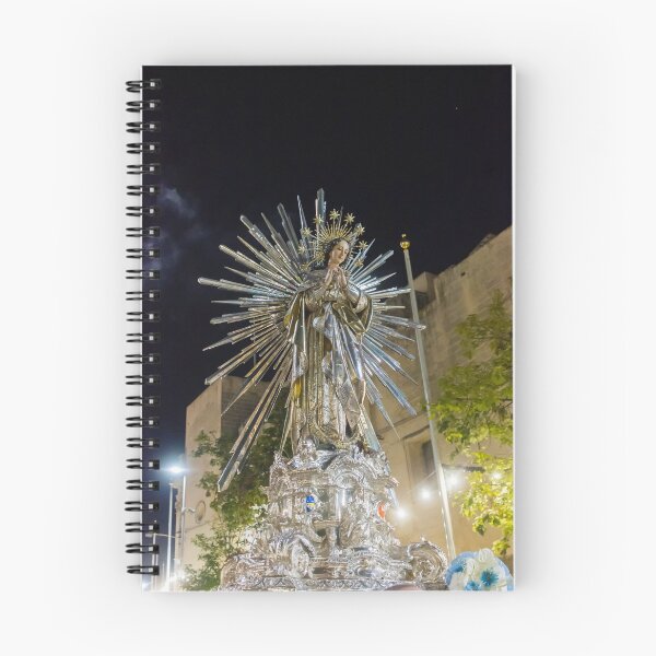 Item preview, Illuminated Virgin Mary Statue With Radiant Halo in Night Religious Procession Through City Street designed and sold by Nmallia.