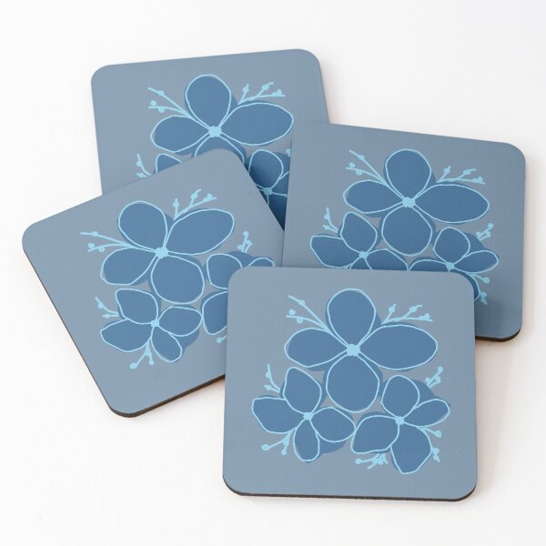 Item preview, Dusty Blue Floral Art | Minimalist Botanical Flower Pattern designed and sold by ​Jyoti Digital Artist.