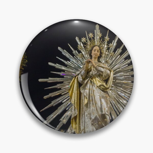 Item preview, Illuminated Virgin Mary Statue With Radiant Halo in Night Religious Procession Through City Street designed and sold by Nmallia.