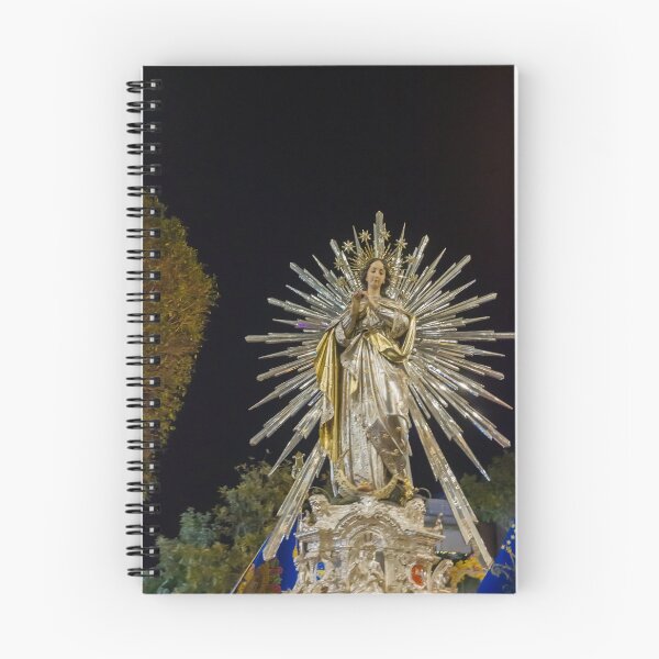 Item preview, Illuminated Virgin Mary Statue With Radiant Halo in Night Religious Procession Through City Street designed and sold by Nmallia.