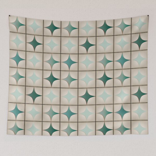 Item preview, Sage Green 3D Star Tile Pattern - Minimalist Beige Modern Mosaic Design designed and sold by Caterina@.