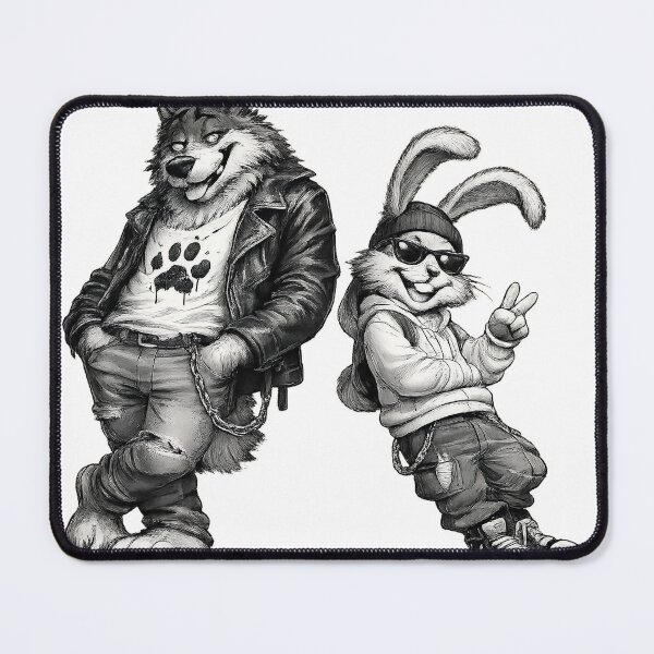 Item preview, Funny Street Animals | Cool Urban Cartoon | Black and White Illustration designed and sold by JMDG Studio.