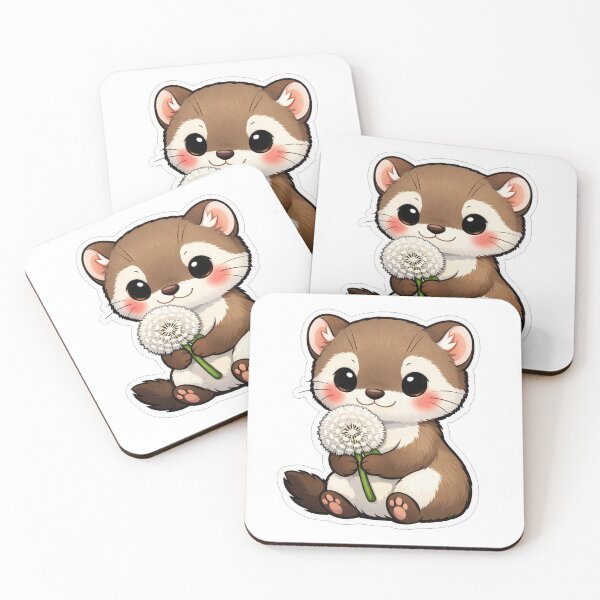 Item preview, Cute Ferret Holding A Fluffy Dandelion designed and sold by Owcomm.