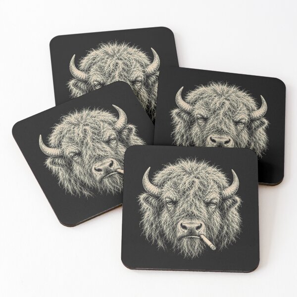 Item preview, Vintage Scruffy Buffalo Bison Smoking Cigarette designed and sold by gunaone-design.