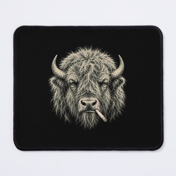 Item preview, Vintage Scruffy Buffalo Bison Smoking Cigarette designed and sold by gunaone-design.