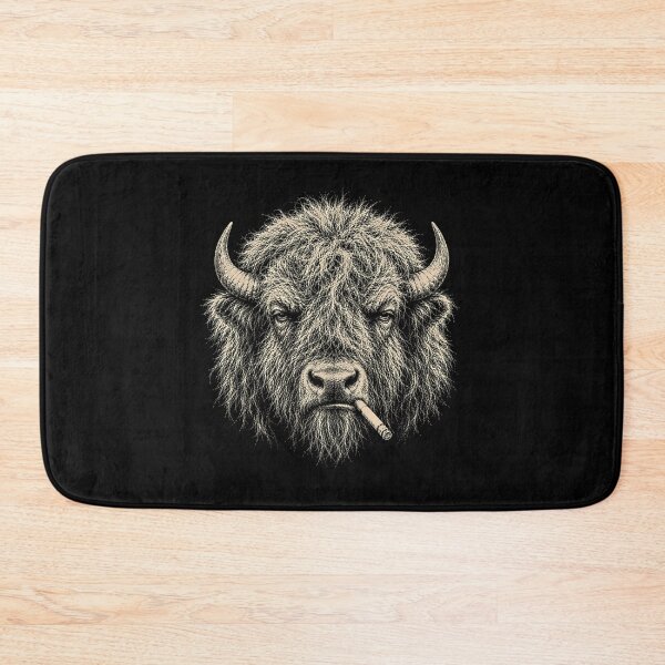 Item preview, Vintage Scruffy Buffalo Bison Smoking Cigarette designed and sold by gunaone-design.