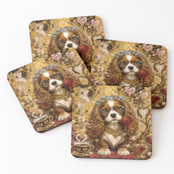 Item preview, Golden Love: The Cavalier King Charles and the Red Rose designed and sold by Natalia-Vlad.