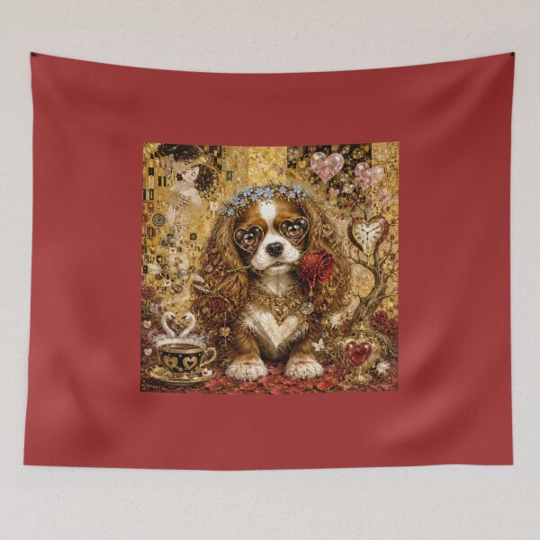 Item preview, Golden Love: The Cavalier King Charles and the Red Rose designed and sold by Natalia-Vlad.