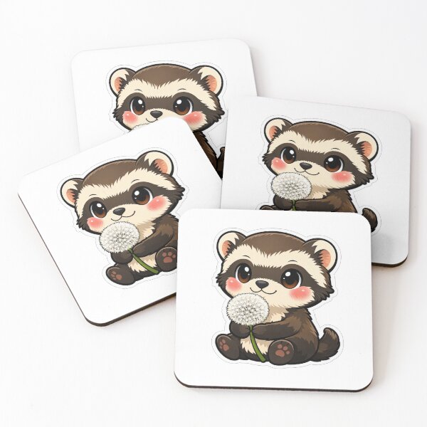 Item preview, Cute Ferret Holding A Fluffy Dandelion designed and sold by Owcomm.