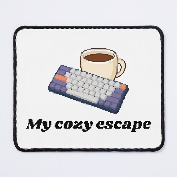 Item preview, My Cozy Escape Pixel Art Keyboard & Coffee Mug designed and sold by NidoraDrops.