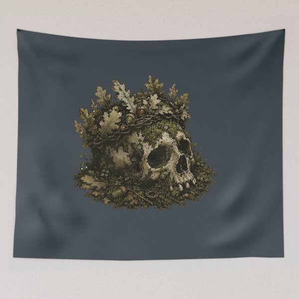 Item preview, Oak Leaf Crown Animal Skull Woodland Nature Illustration designed and sold by SimplePoDesign.