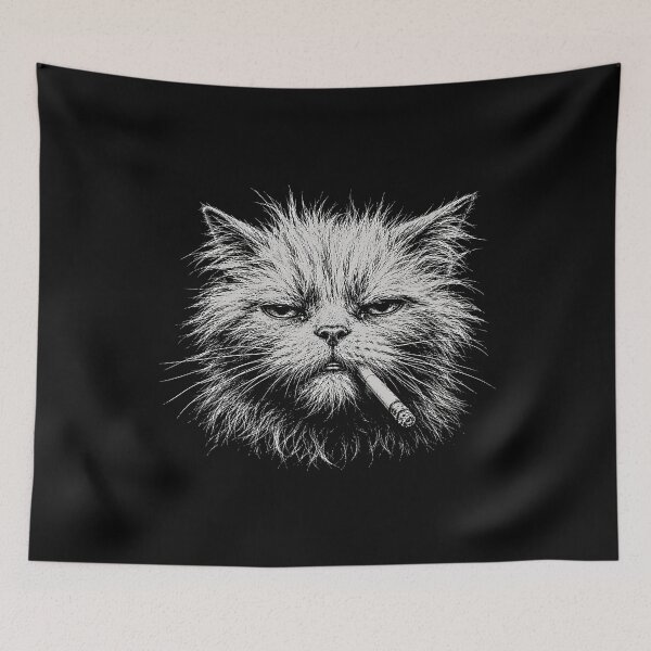 Item preview, Scruffy Cat Smoking Cigarette designed and sold by gunaone-design.