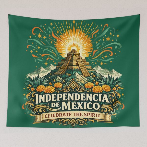 Item preview, Independencia de México Celebrate the Spirit Chichen Itza Independence Day Art designed and sold by irfanshikh.