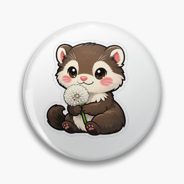 Item preview, Cute Ferret Holding A Dandelion Flower Puff designed and sold by Owcomm.