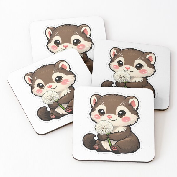 Item preview, Cute Ferret Holding A Dandelion Flower Puff designed and sold by Owcomm.