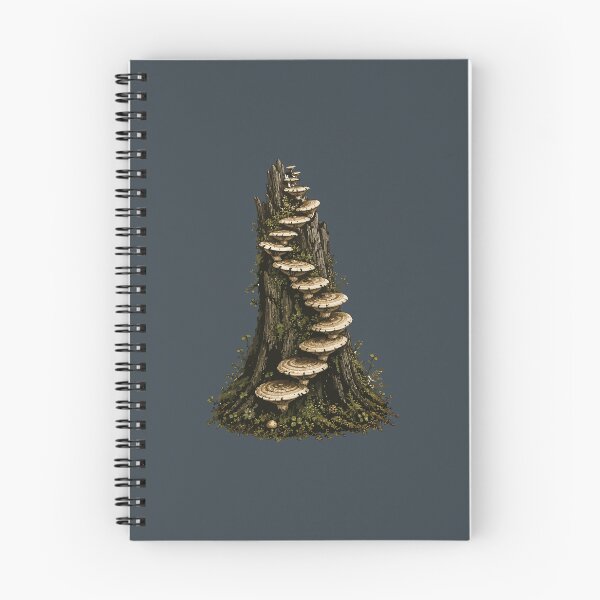 Item preview, Turkey Tail Mushrooms on Tree Stump Woodland Nature Illustration designed and sold by SimplePoDesign.