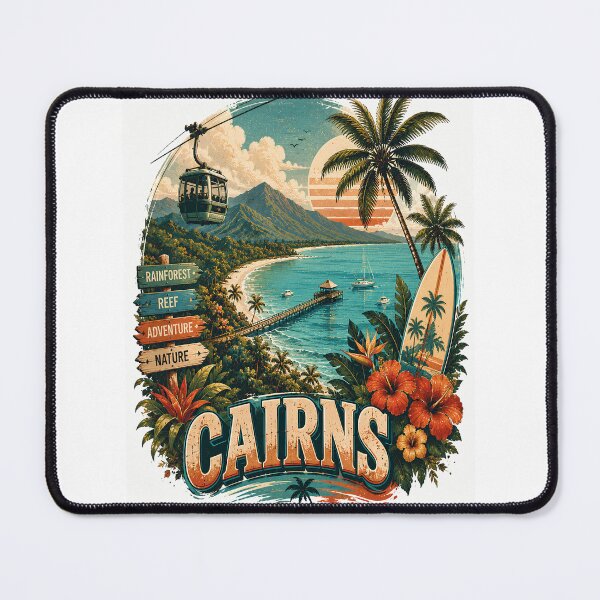 Item preview, Cairns Tropical Escape Vintage Poster | Retro Queensland Beach Adventure | Coastal Travel Art designed and sold by Moh-nd-Eg.