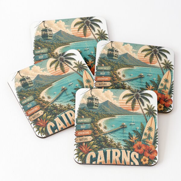 Item preview, Cairns Tropical Escape Vintage Poster | Retro Queensland Beach Adventure | Coastal Travel Art designed and sold by Moh-nd-Eg.