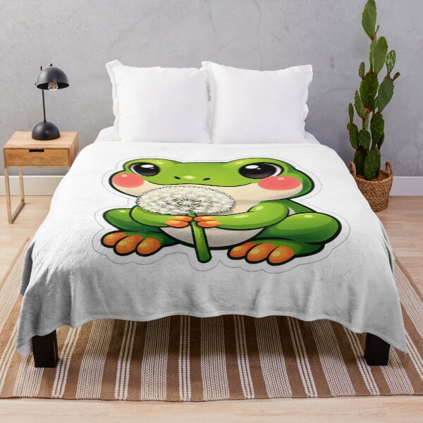 Item preview, Cute Little Green Frog Holding Dandelion designed and sold by Owcomm.