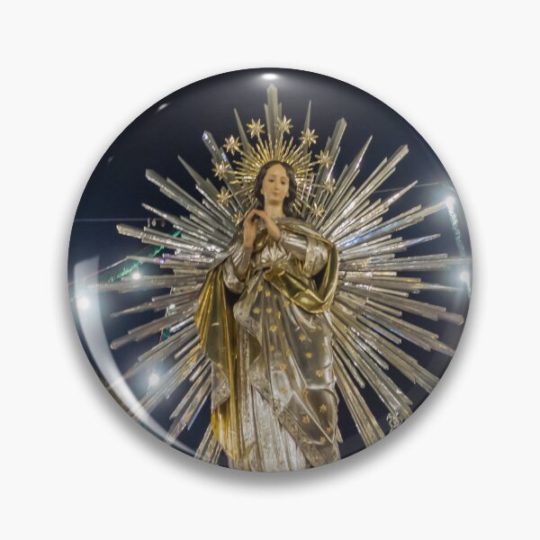 Item preview, Illuminated Virgin Mary Statue With Radiant Halo in Night Religious Procession Through City Street designed and sold by Nmallia.