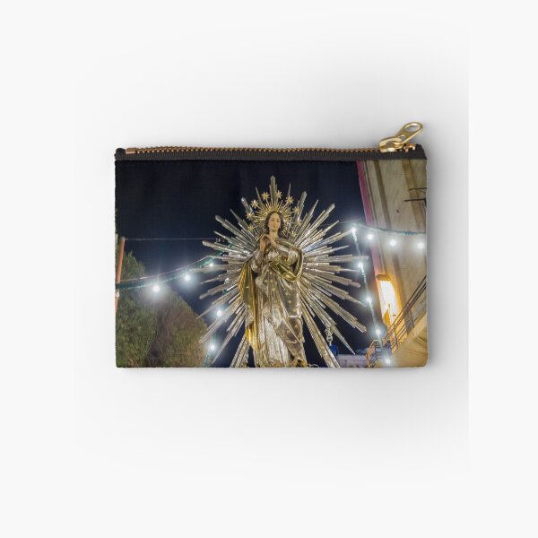 Item preview, Illuminated Virgin Mary Statue With Radiant Halo in Night Religious Procession Through City Street designed and sold by Nmallia.