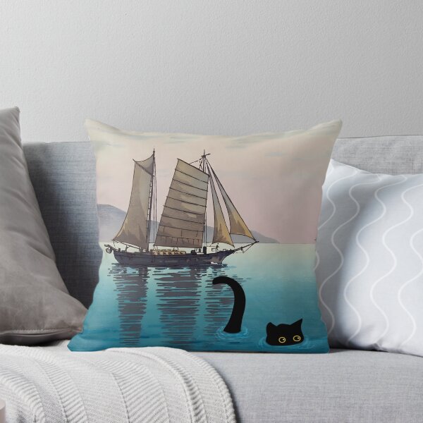 Item preview, Cute cat at Maiko Beach Inspired Tsuchiya Koitsu Art designed and sold by PurrfectHome.