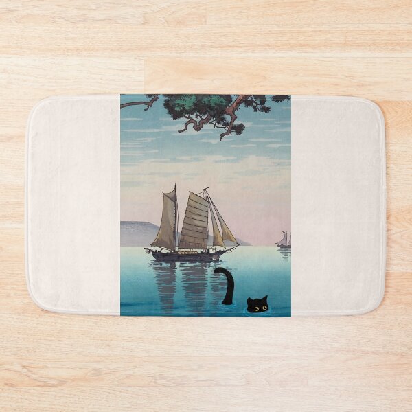 Item preview, Cute cat at Maiko Beach Inspired Tsuchiya Koitsu Art designed and sold by PurrfectHome.